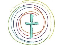 Stickdatei - Kreuz Regenbogen Kreis